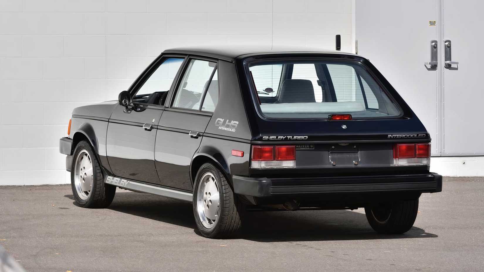 3/4 rear view of 1986 Dodge Shelby Omni GLHS