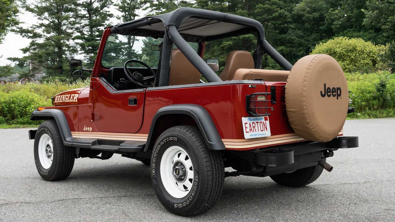 3/4 rear view of 1987 Jeep Wrangler