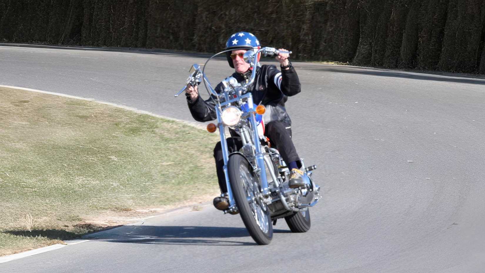 Peter Fonda riding Captain America