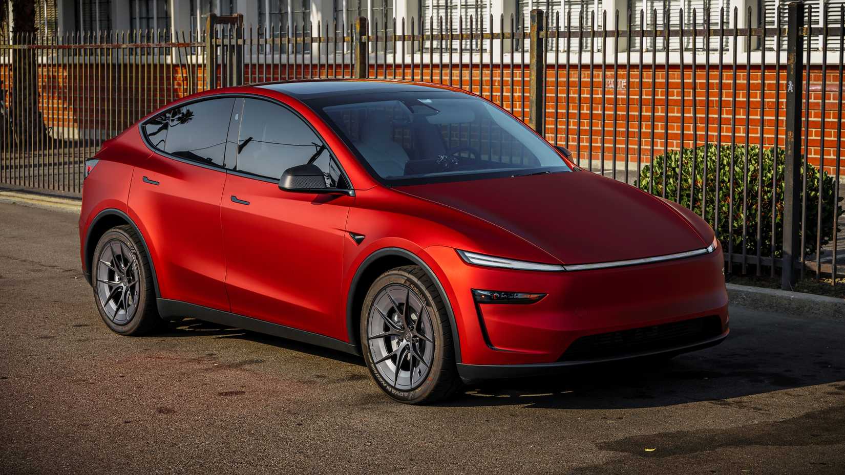 Unplugged Performance UP Forged Road Warrior Wheels -- Model Y Front Three-Quarter