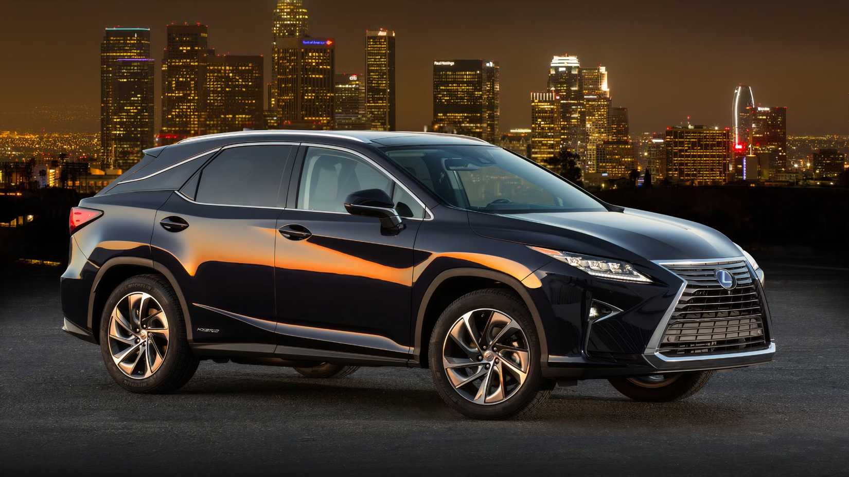 Side and partial front view of a 2018 Lexus RX Hybrid