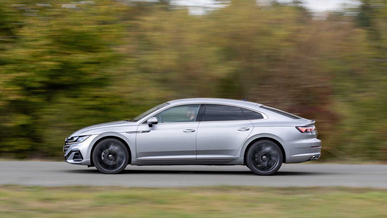 Volkswagen Arteon in silver driving on road