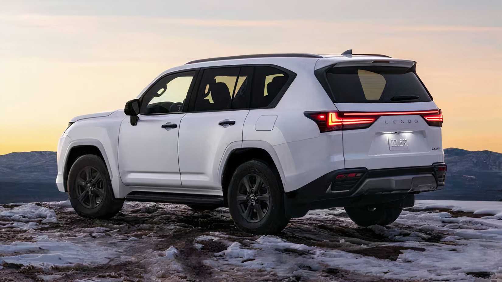 2025 Lexus LX 600 in white parked off-road