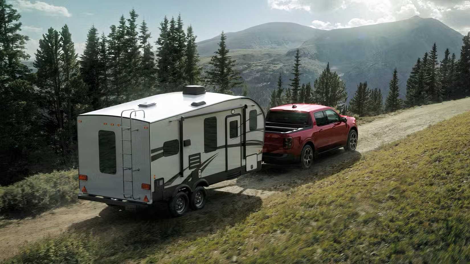 2026 Ford Maverick towing a caravan