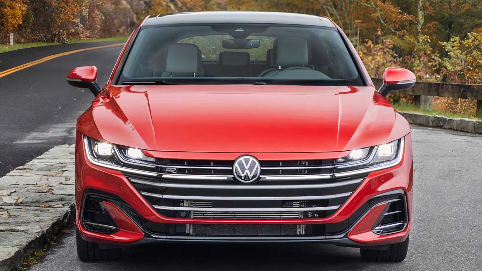 2023 Volkswagen Arteon in red pared on road