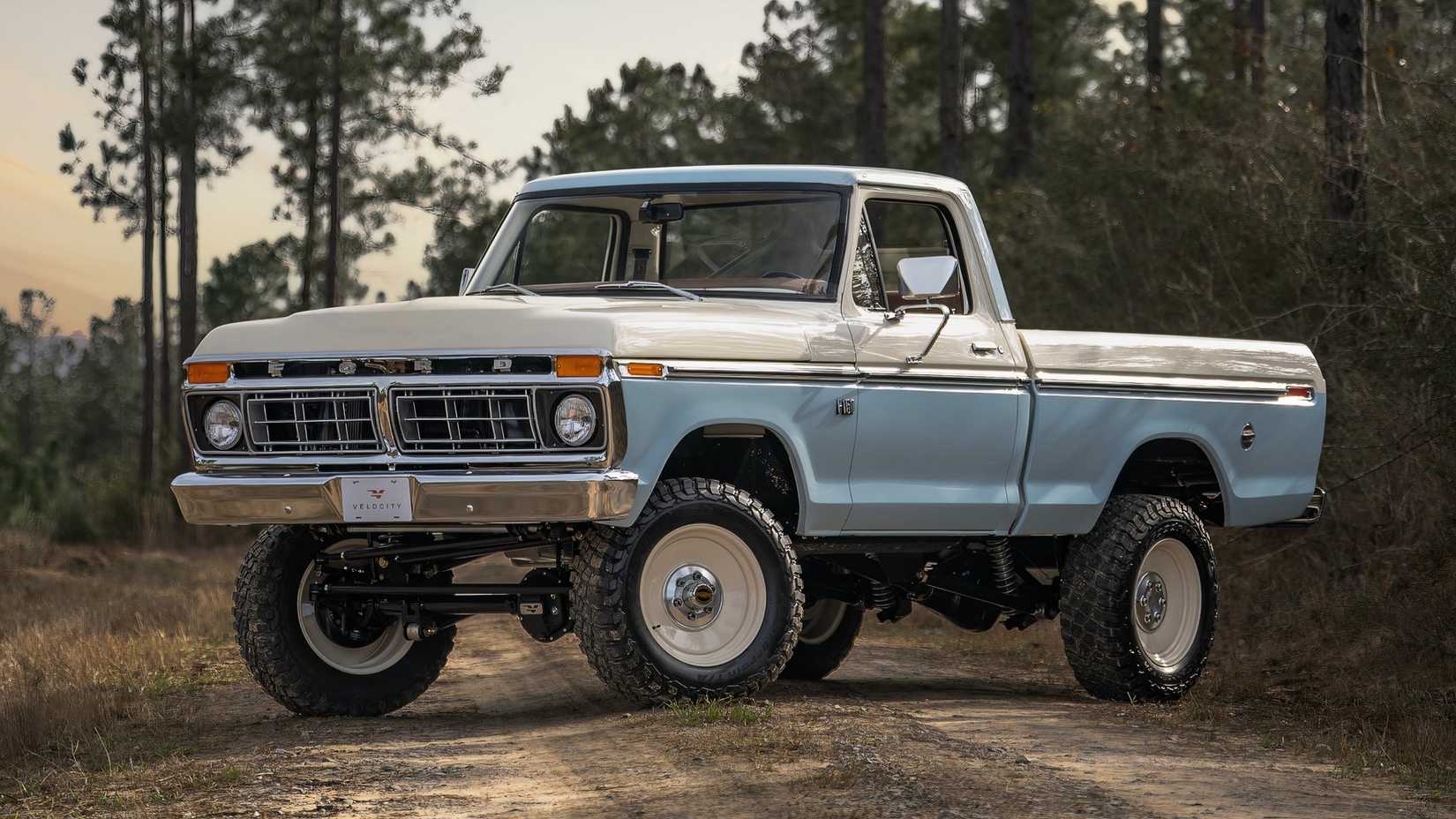 3/4 front view of 1977 Ford F-150 Velocity Custom