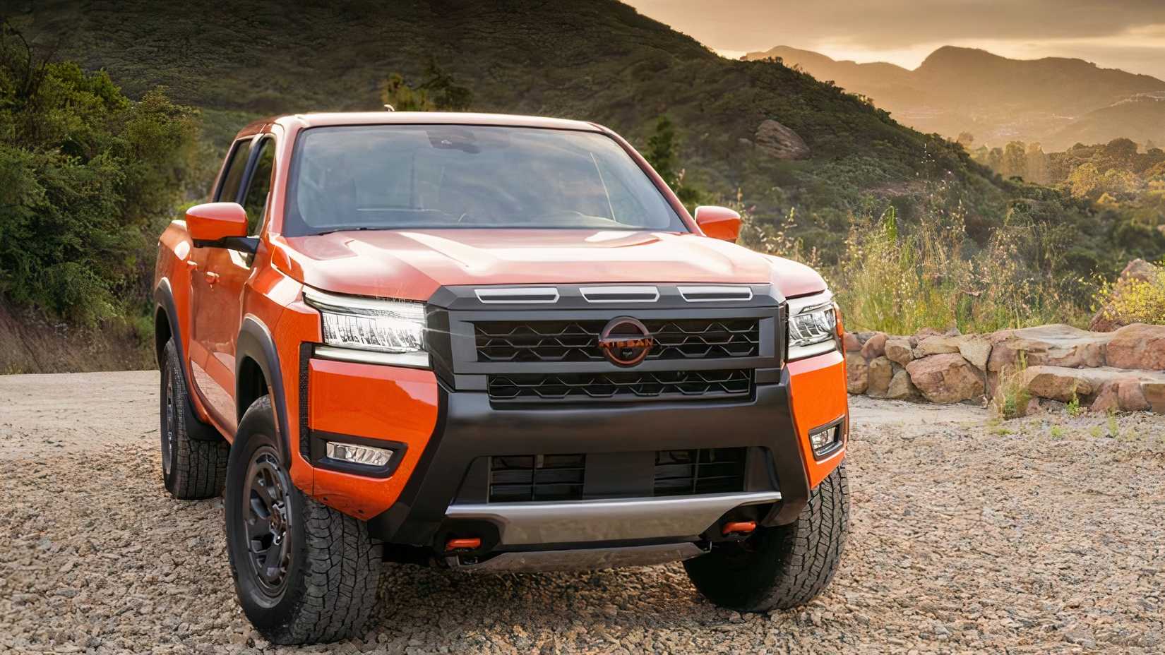 3/4 front view of 2026 Nissan Frontier