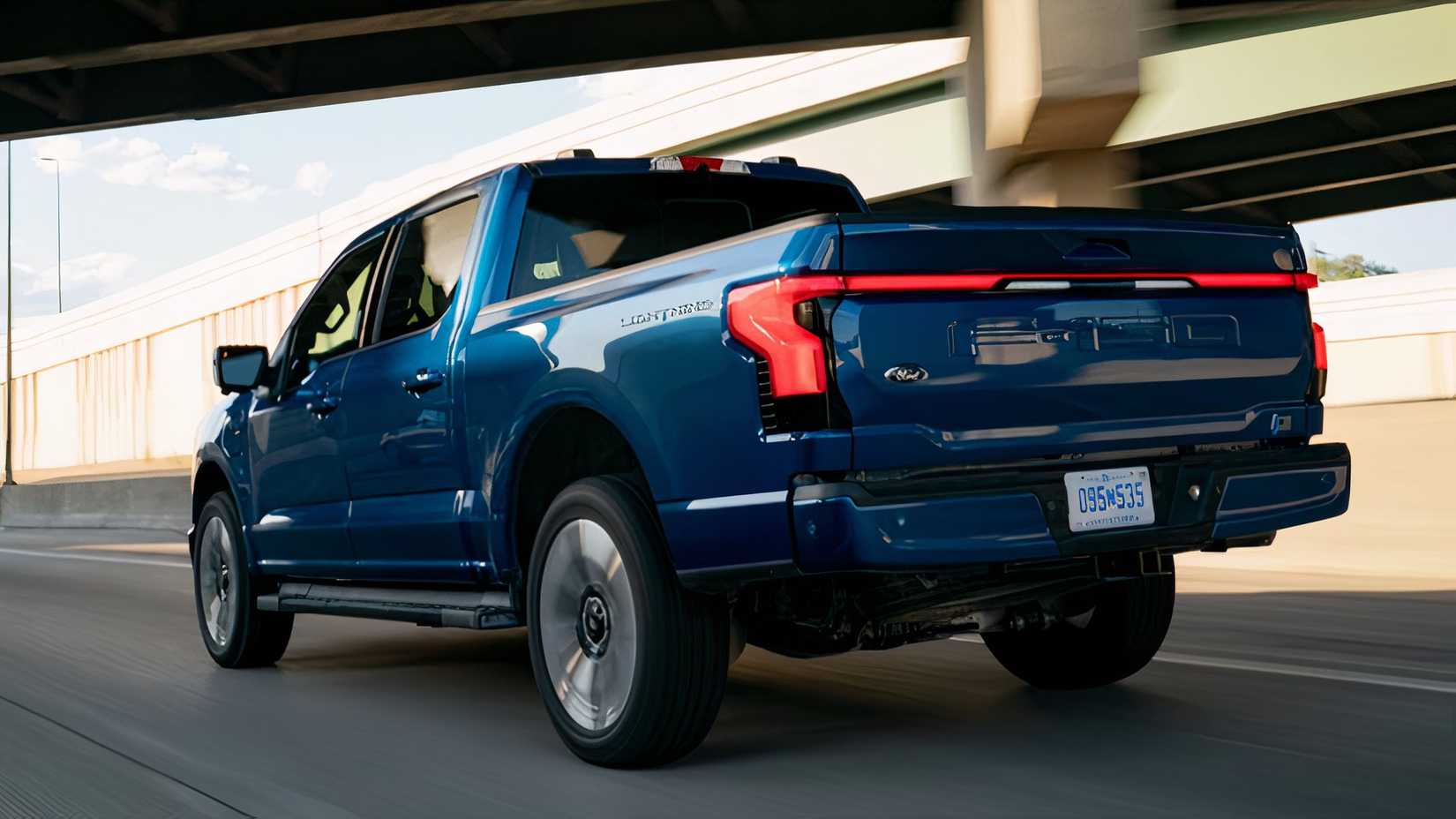 3/4rear view of 2025 Ford F-150 Lightning