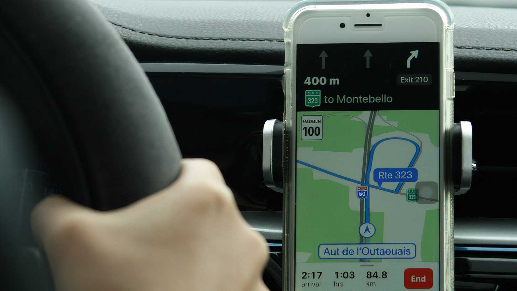 smartphone driving route