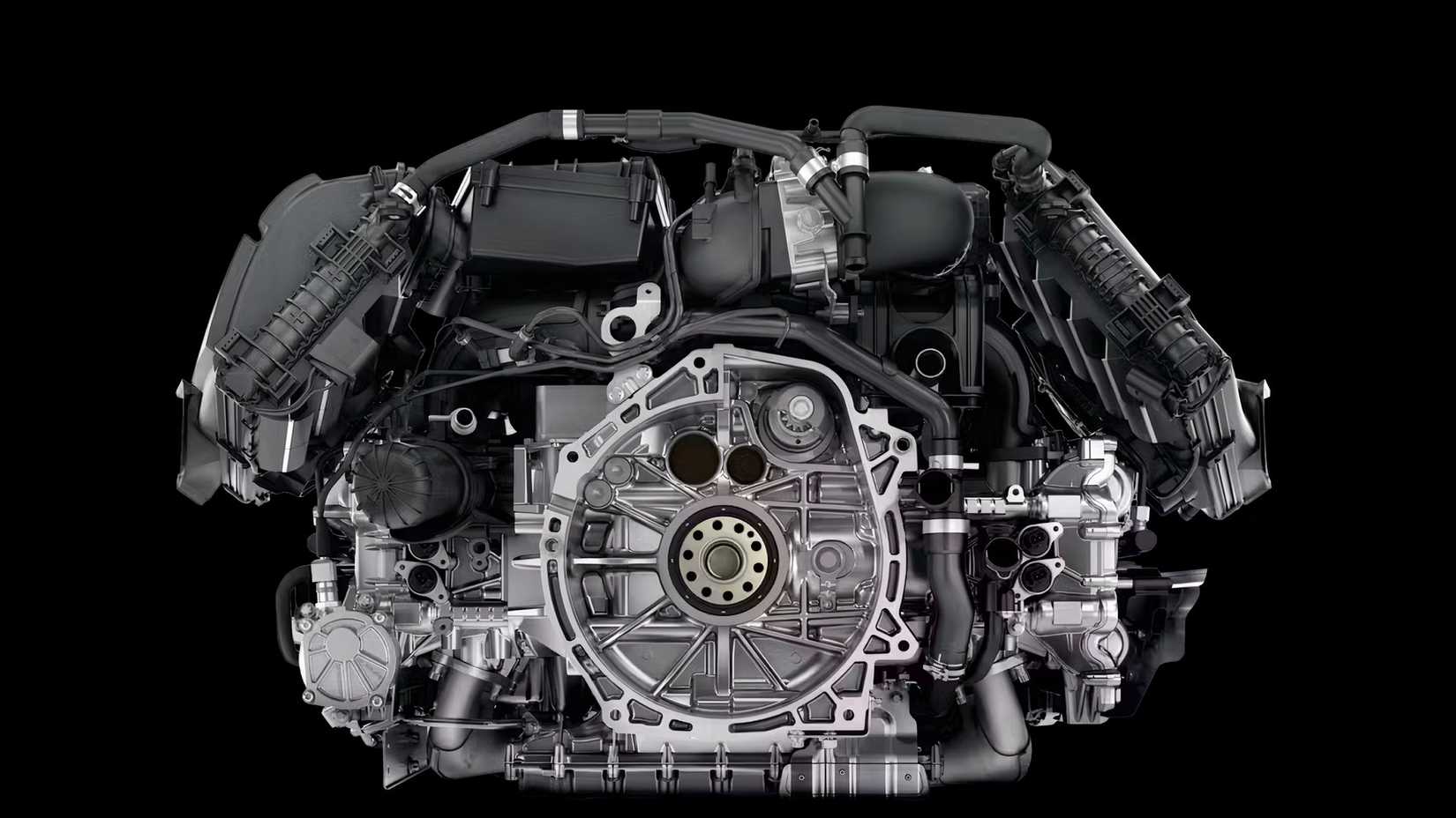 2025 Porsche 718 Boxster four-cylidner engine, closeup