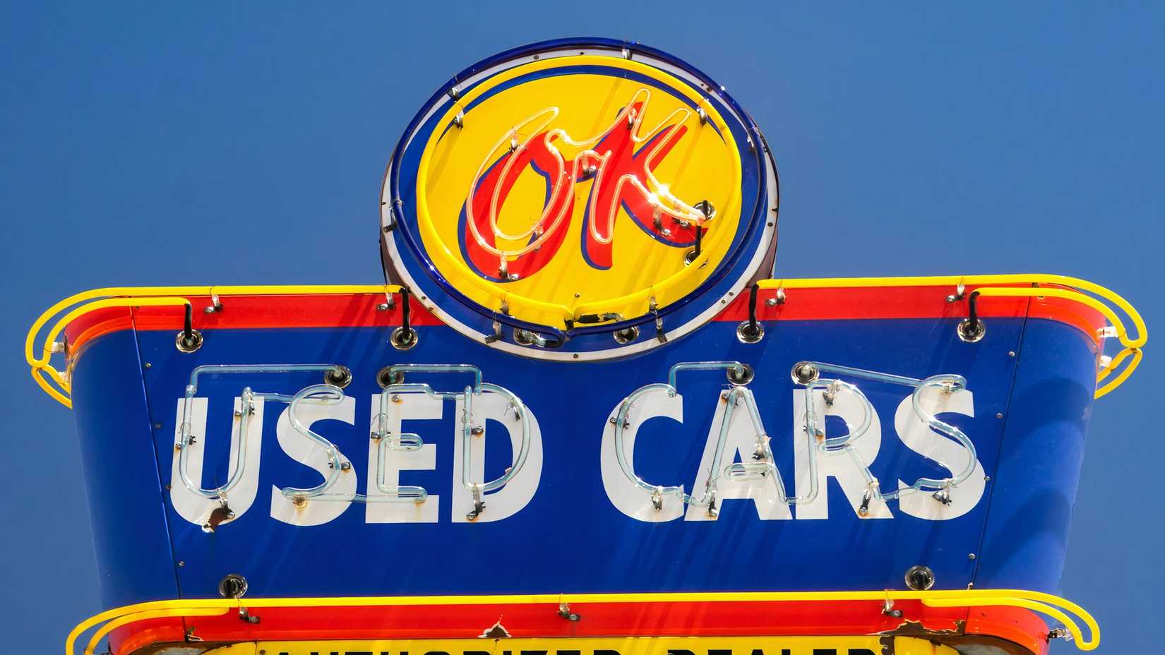 used car sign from dealer lot