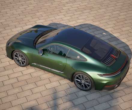 2025 Porsche 911 Carrera T em verde estacionado