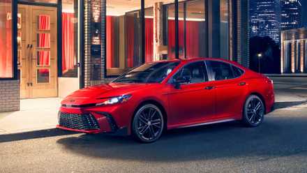 Front 3/4 view of a 2026 Toyota Camry Nightshade