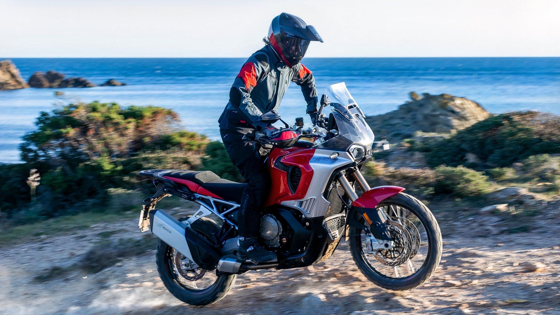 MV Agusta LXP Enduro Veloce off-roading in comfort side profile view