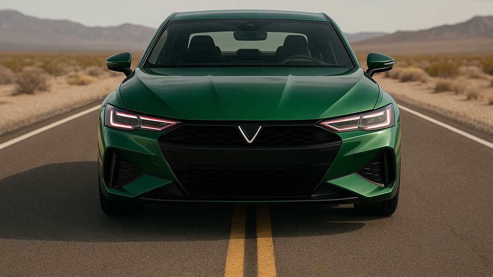 Green ChatGPT Sports Sedan front