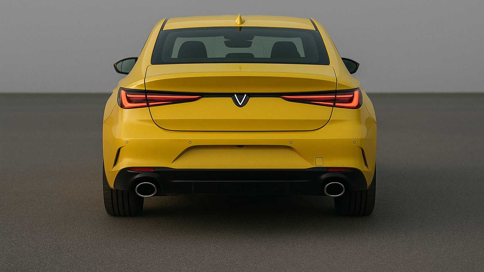 Yellow ChatGPT Sports Sedan rear