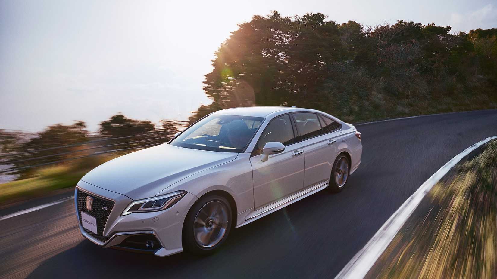 Dynamic shot of a 2018 Toyota Crown RS Hybrid