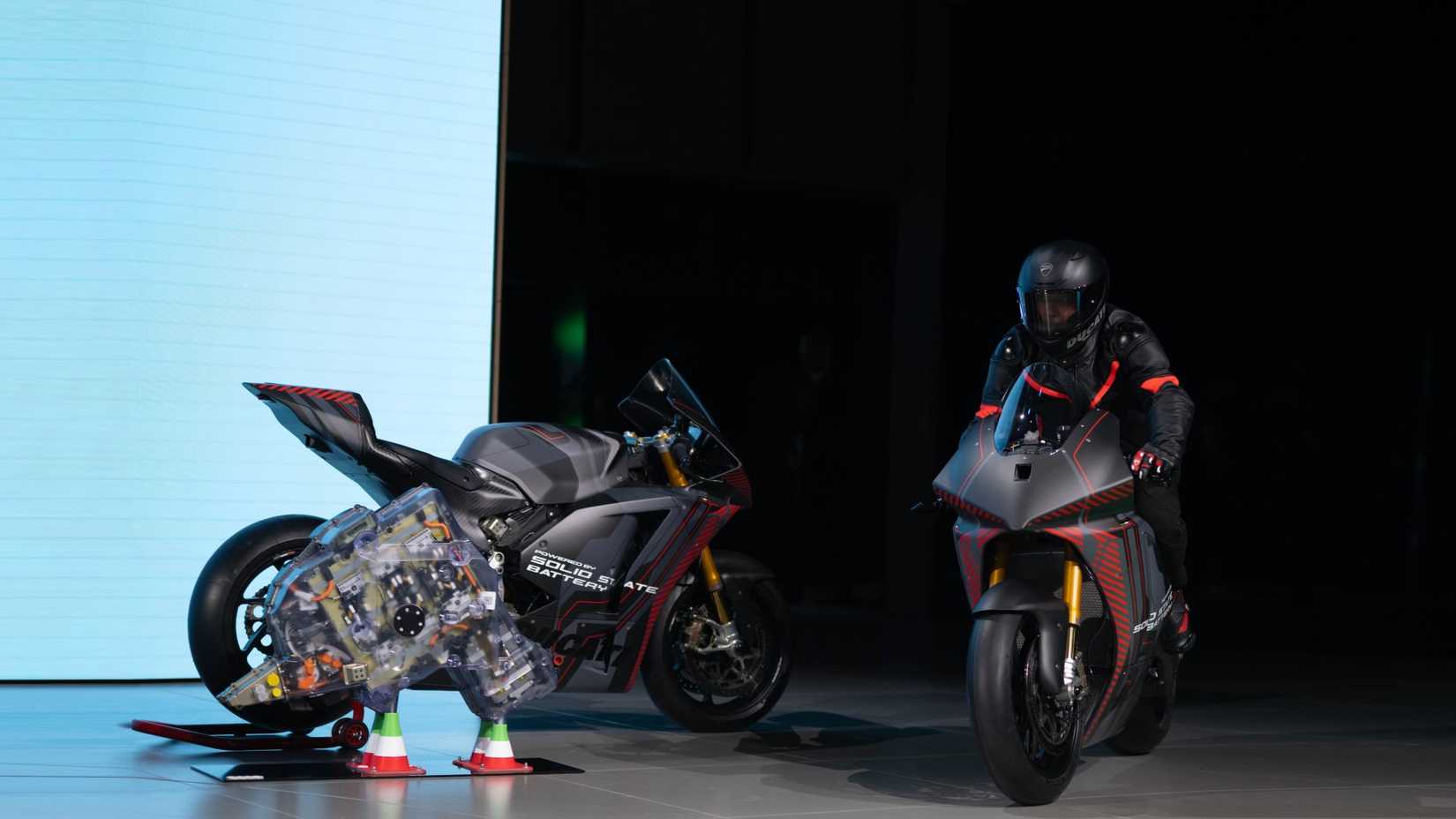 All-electric Ducati V21L with solid-state battery working prototype