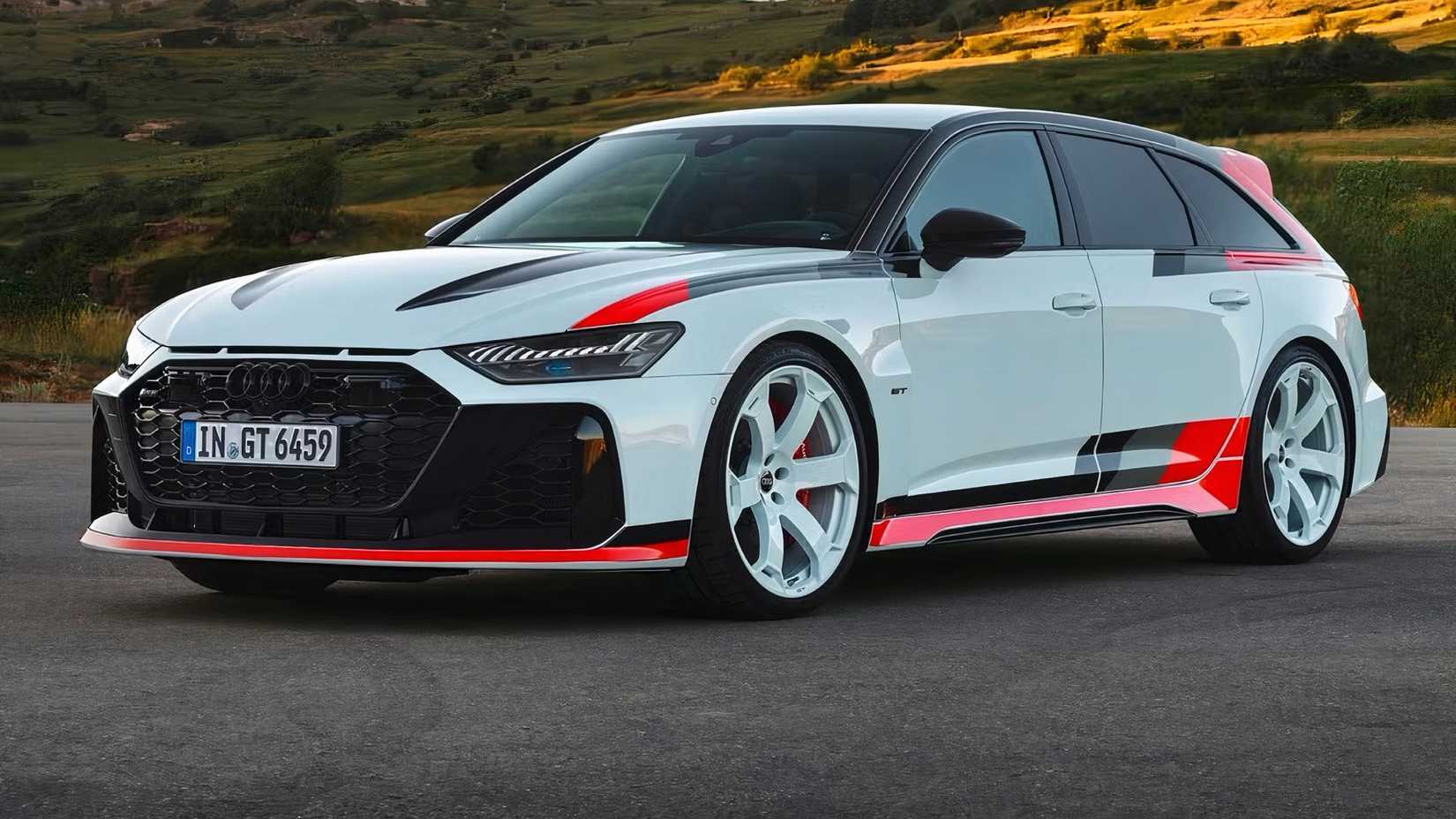 2025 Audi RS6 Avant GT in white parked