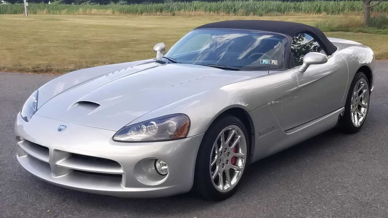 2004 Dodge Viper SRT in silver parked