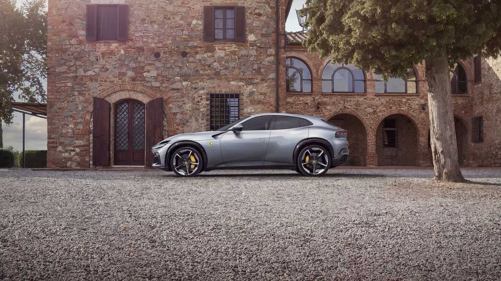 2025 Ferrari Purosangue in silver parked