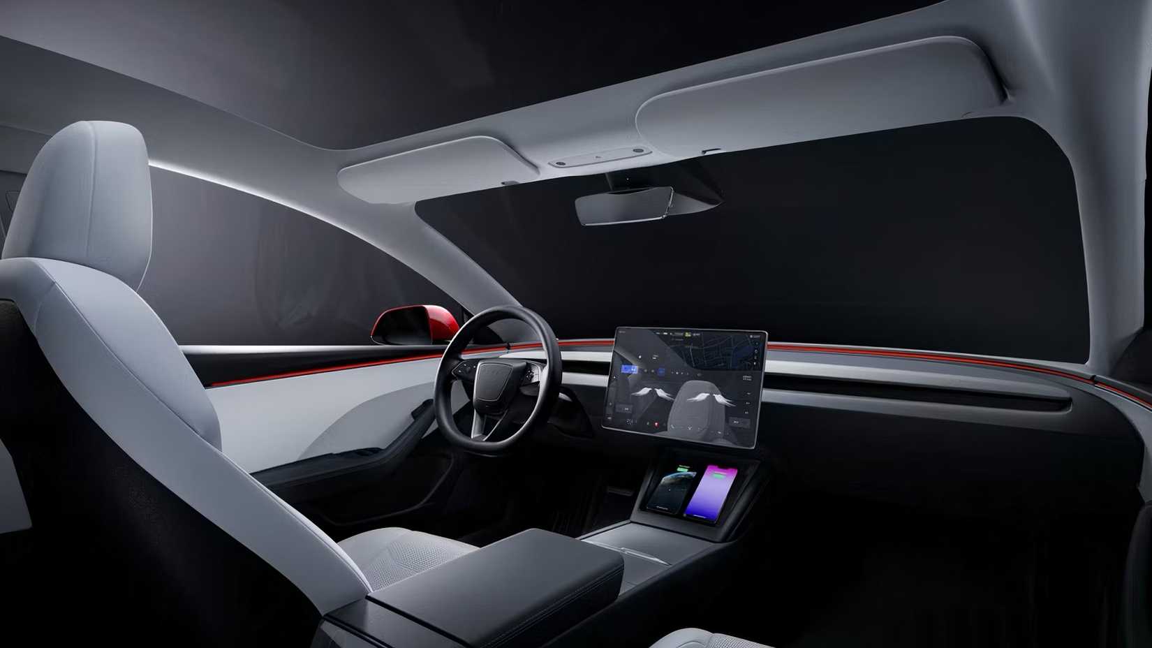 2025 Tesla Model 3 interior showing front cabin