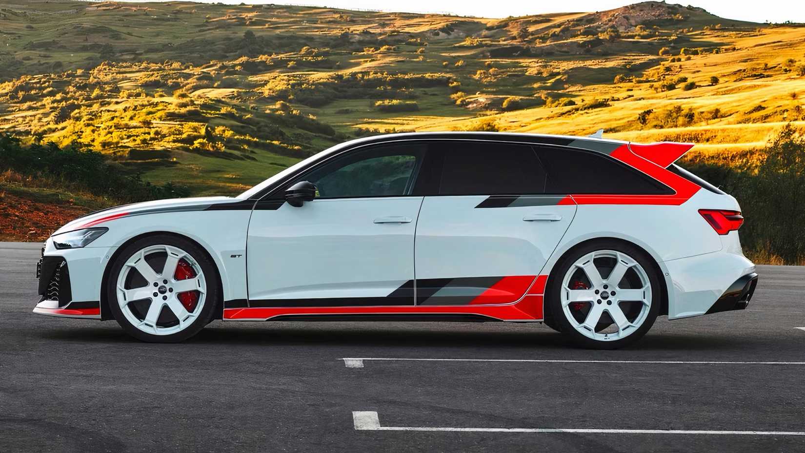 2025 Audi RS6 Avant GT in white parked