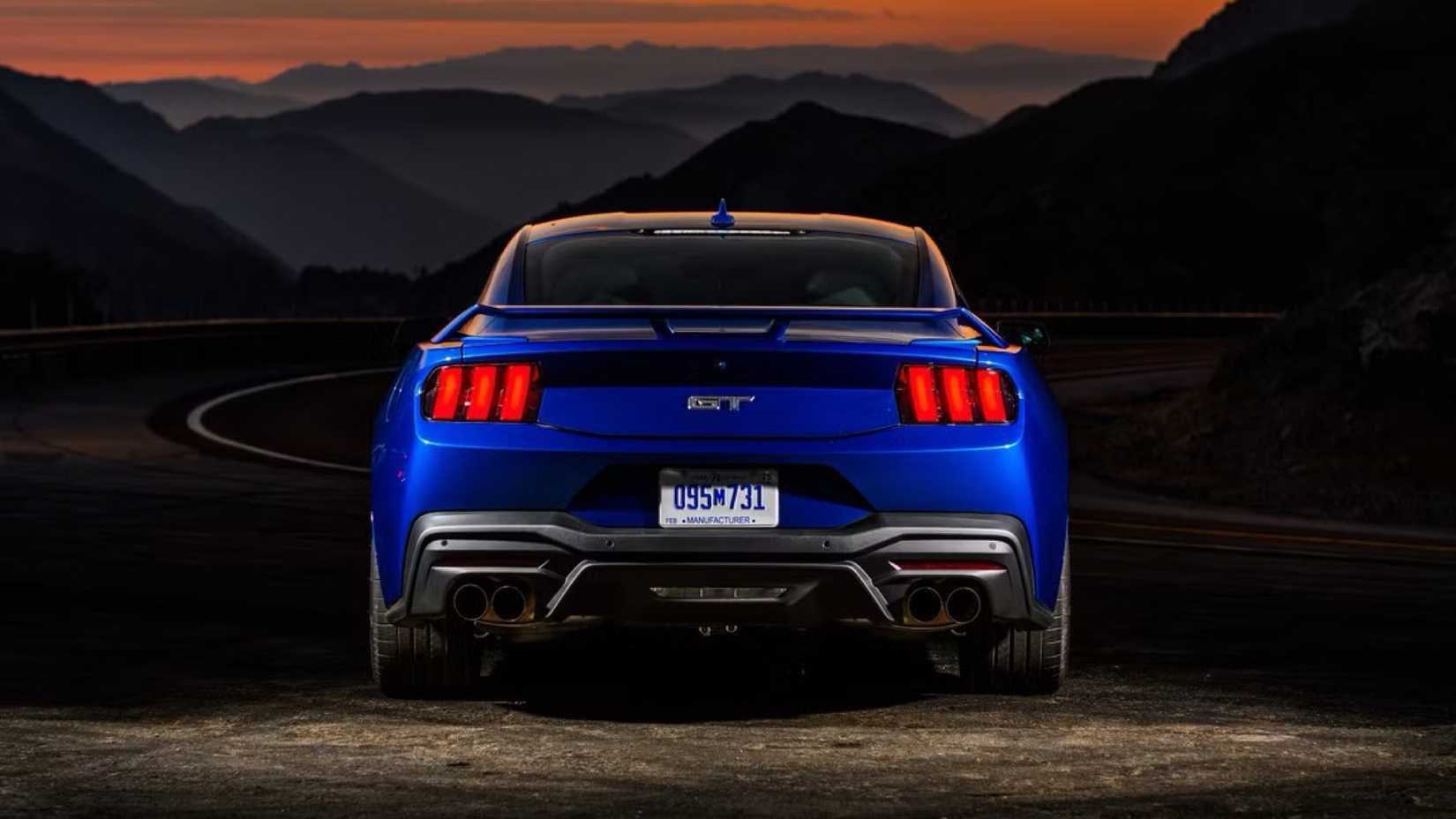 2025 Ford Mustang GT in blue parked on road