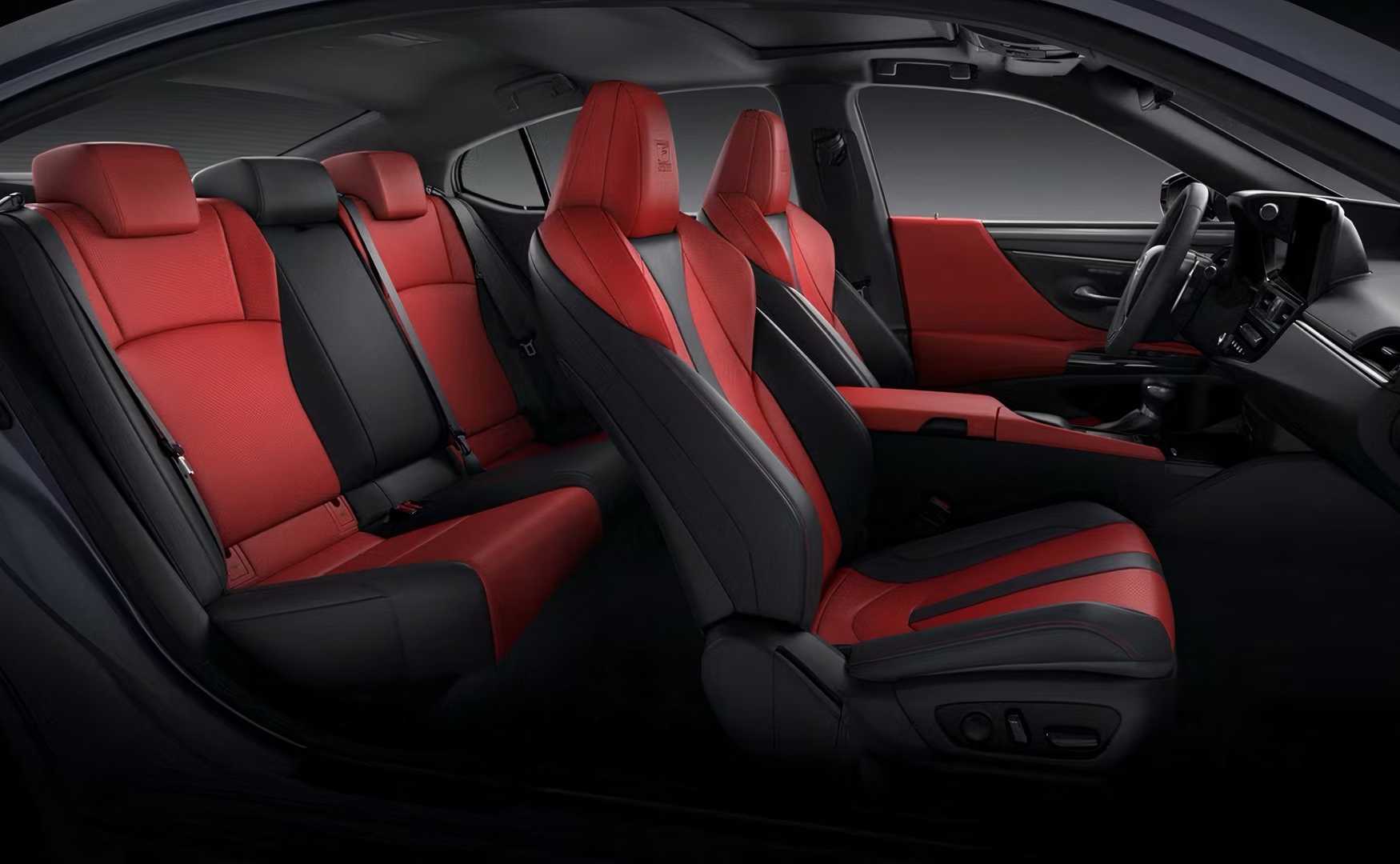 Interior of the 2025 Lexus ES showing the front and rear seats