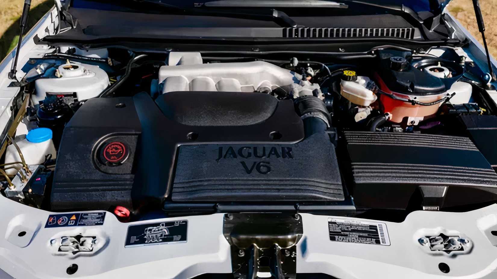 2002 Jaguar X-Type engine bay showing V6