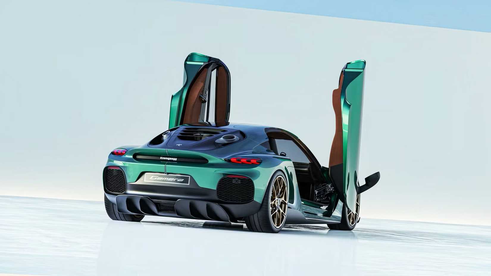 2025 Koenigsegg Gemera em verde com portas abertas