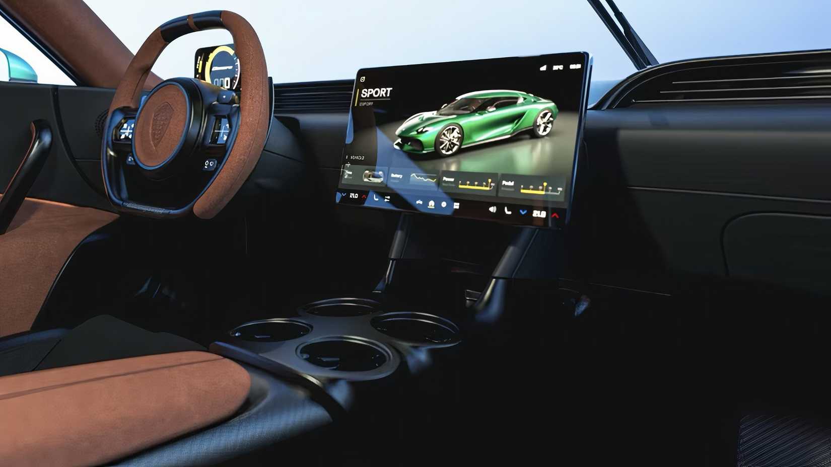 2025 Koenigsegg Gemera interior showing front cabin