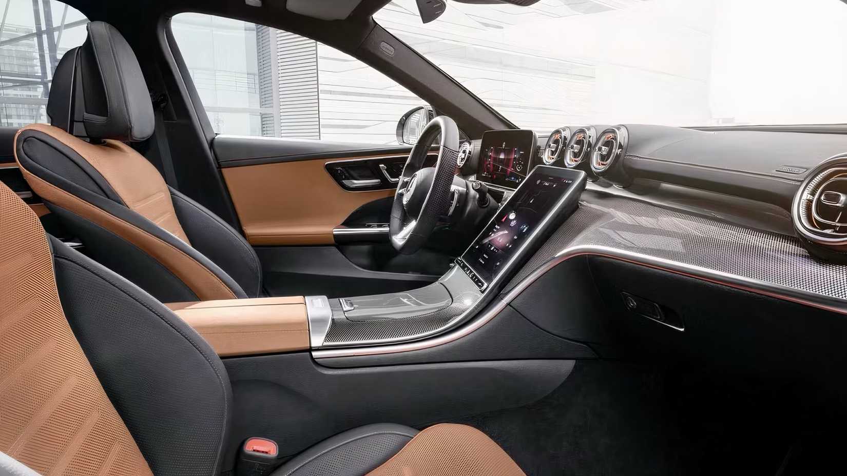 2026 Mercedes-Benz C-Class interior showing front seats