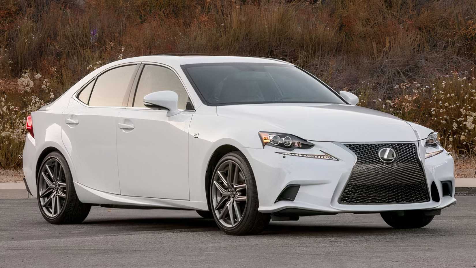 2015 Lexus IS in white parked