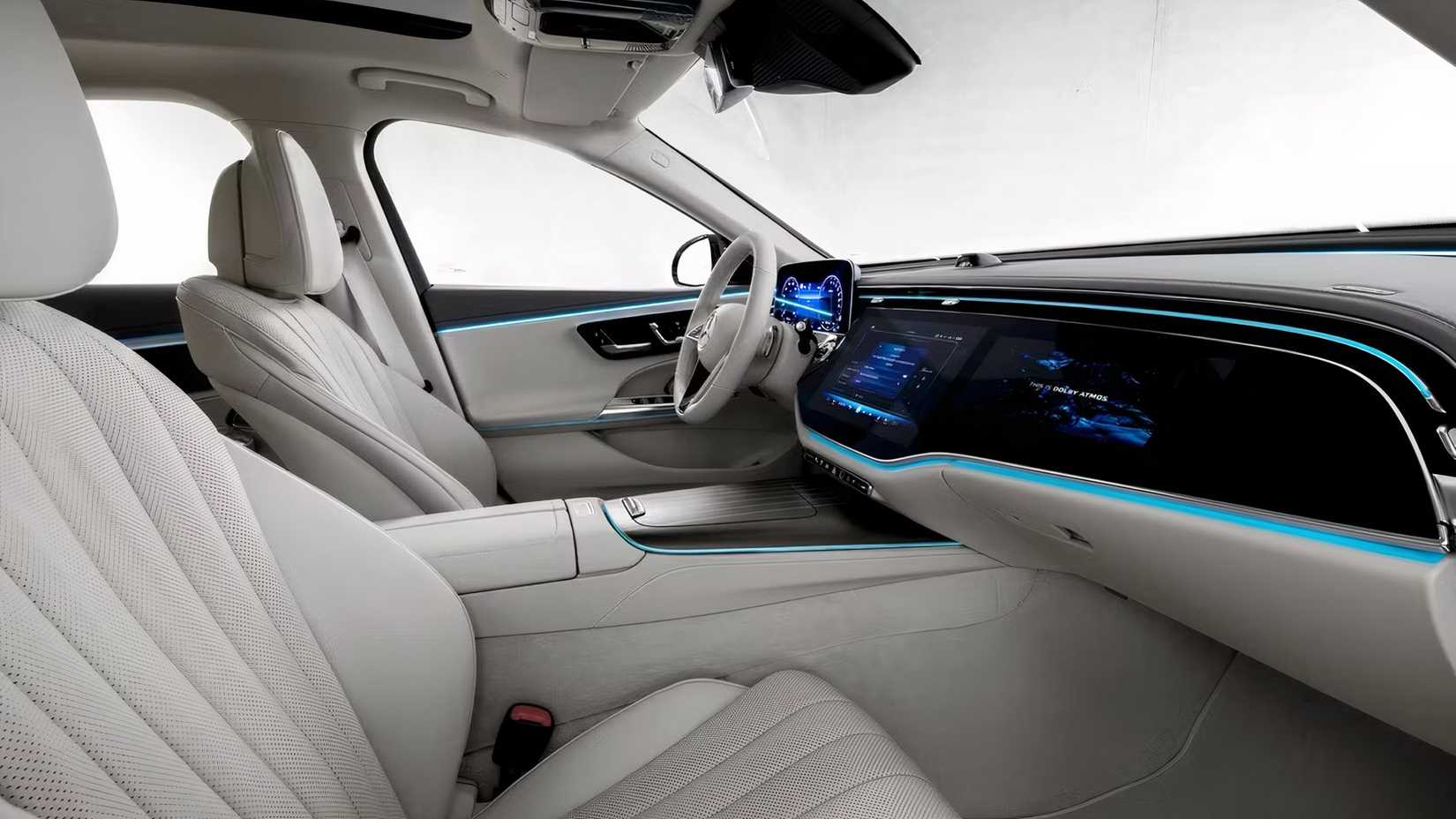 2026 Mercedes-Benz E-Class sedan interior showing front seats