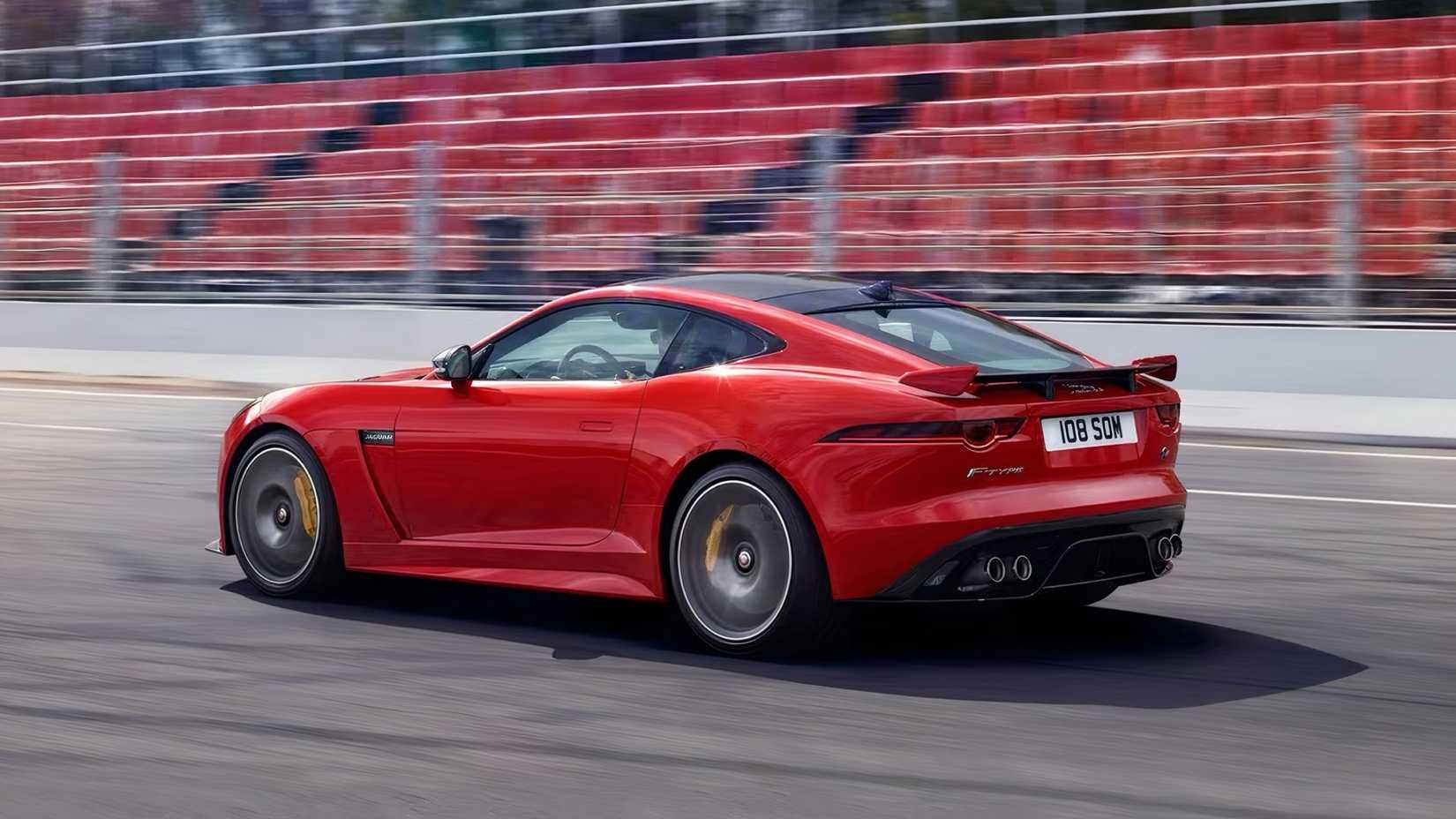 2017 Jaguar F-Type SVR in red being driven on track