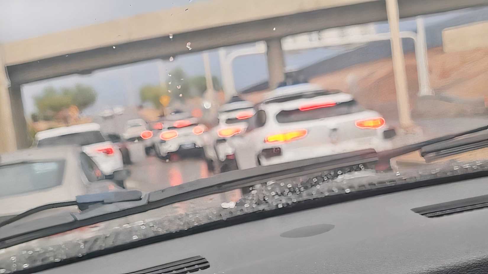 Waymo vehicles stranded on Arizona highway during storm