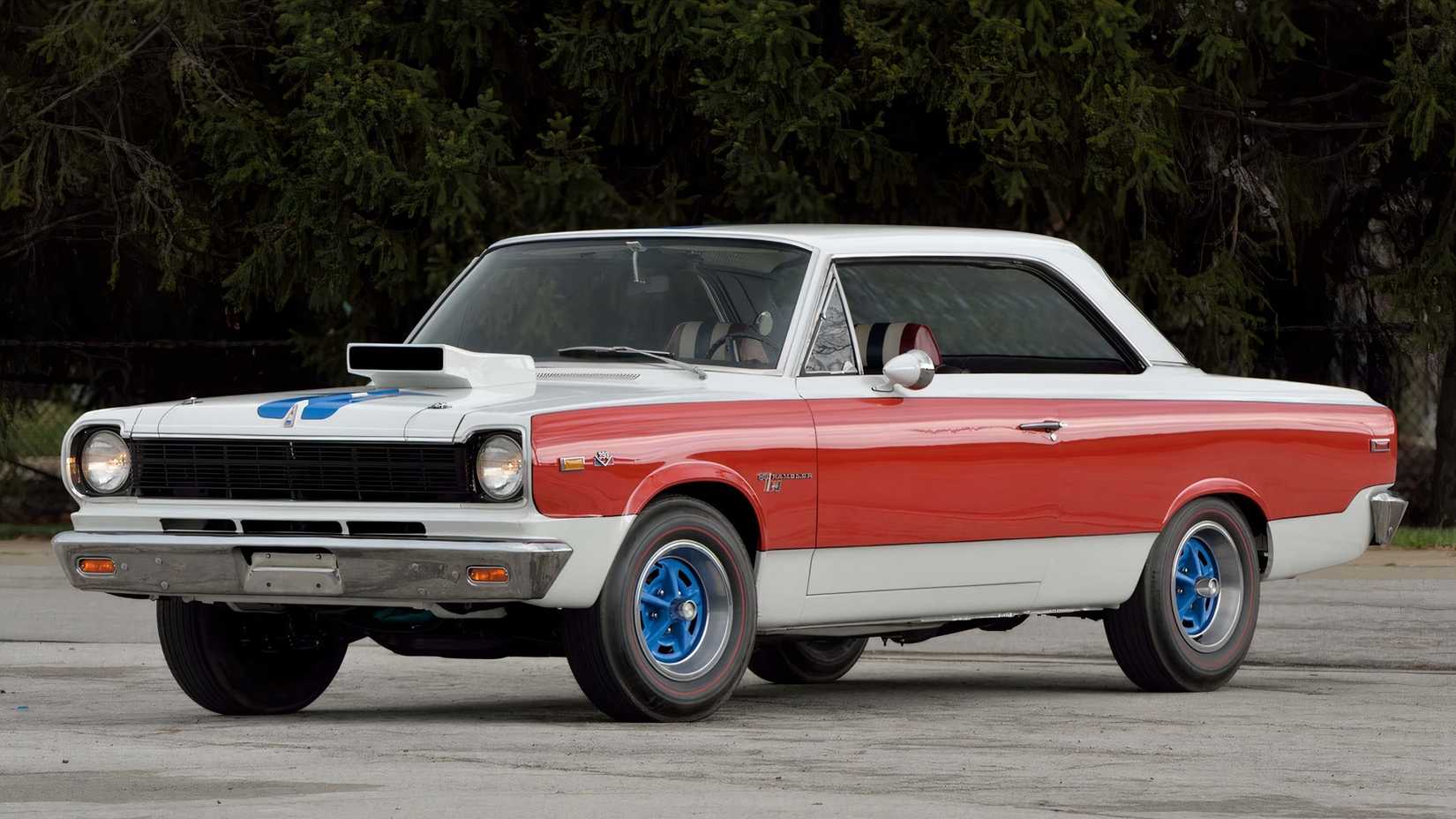 Vista frontal 3/4 do AMC Hurst SC/Rambler 1969