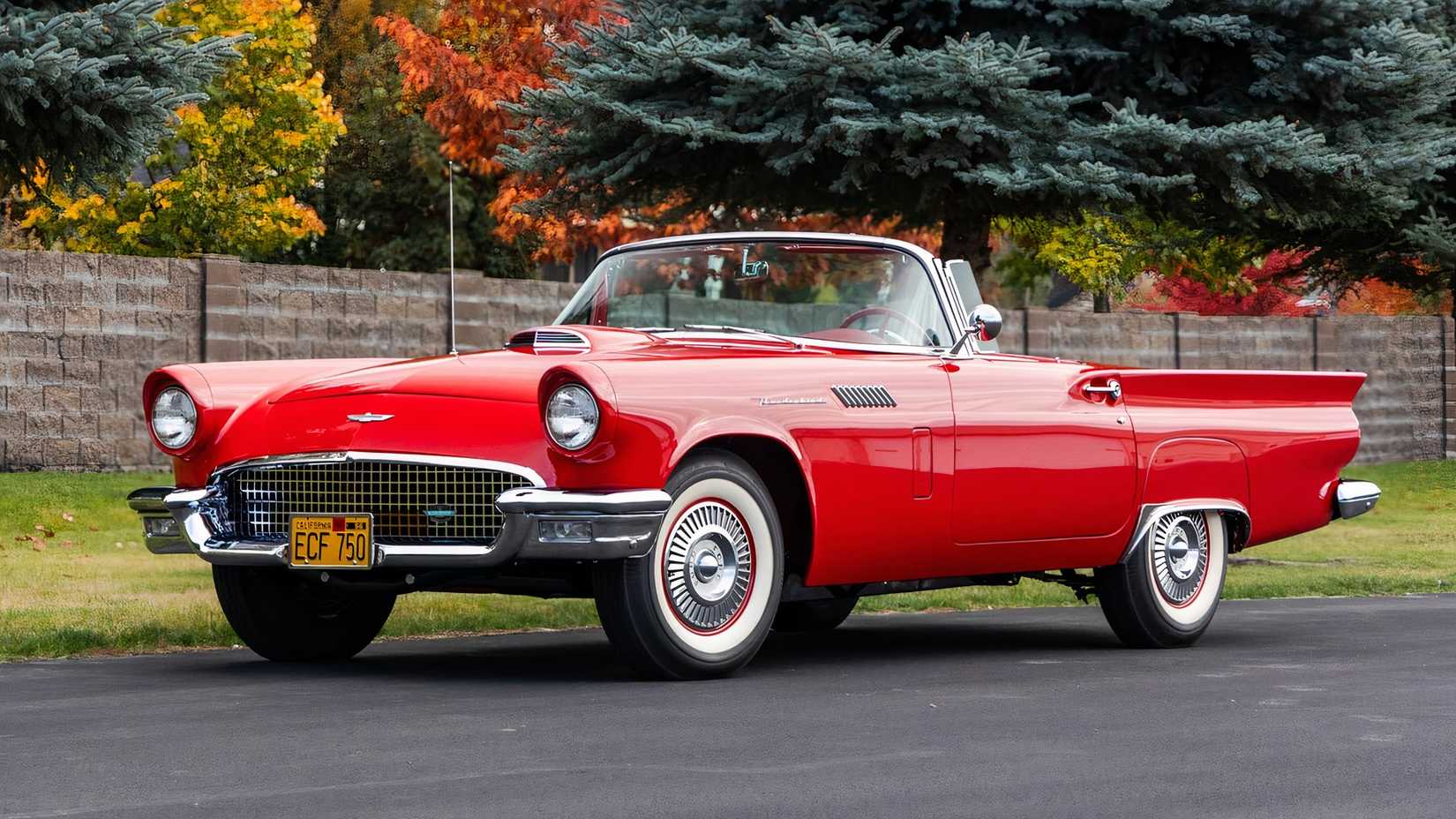 3/4 front view of 1957 Ford Thunderbird F-Code