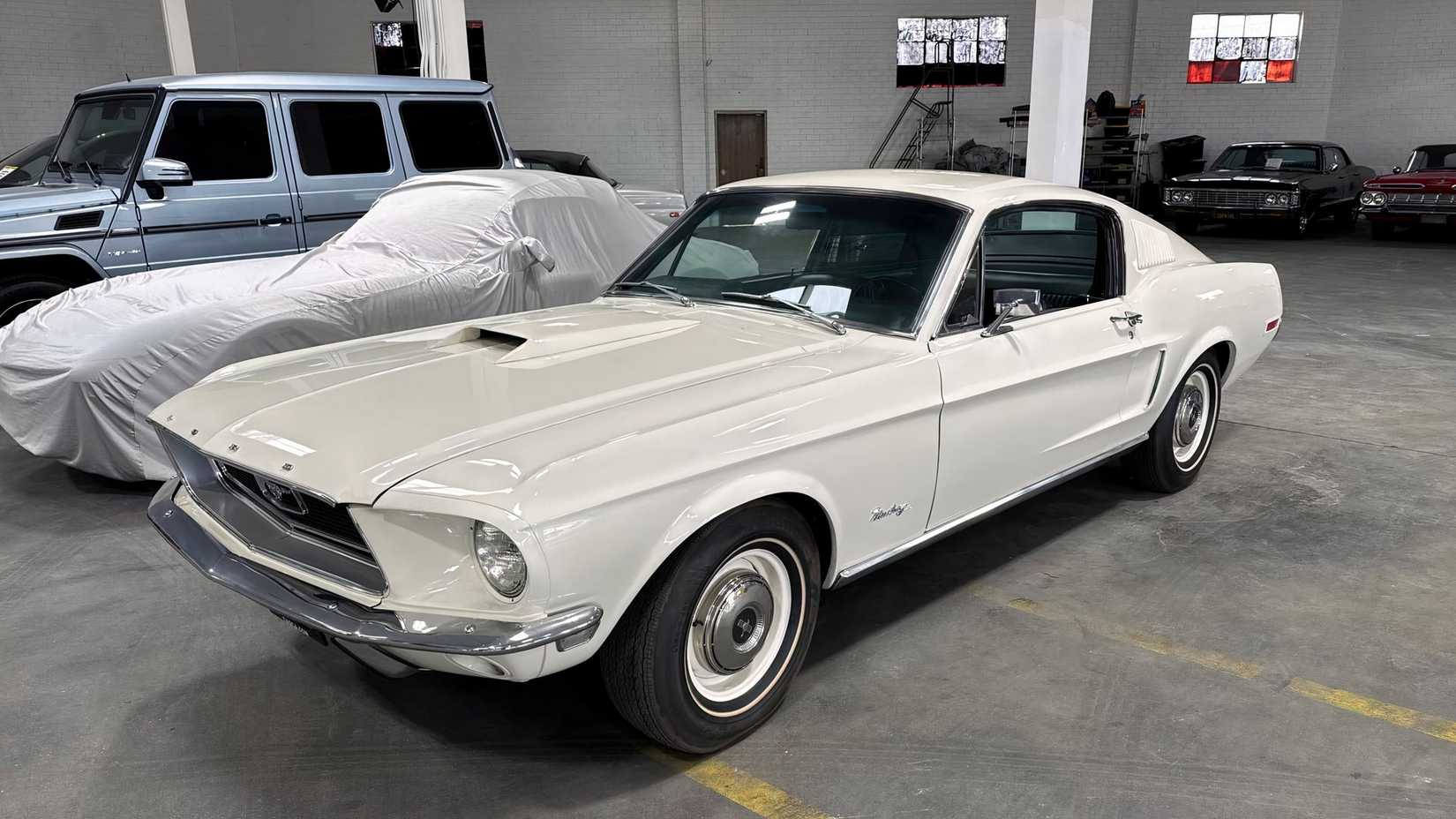 3/4 front view of 1968 Tasca Ford 428 Cobra Jet Mustang