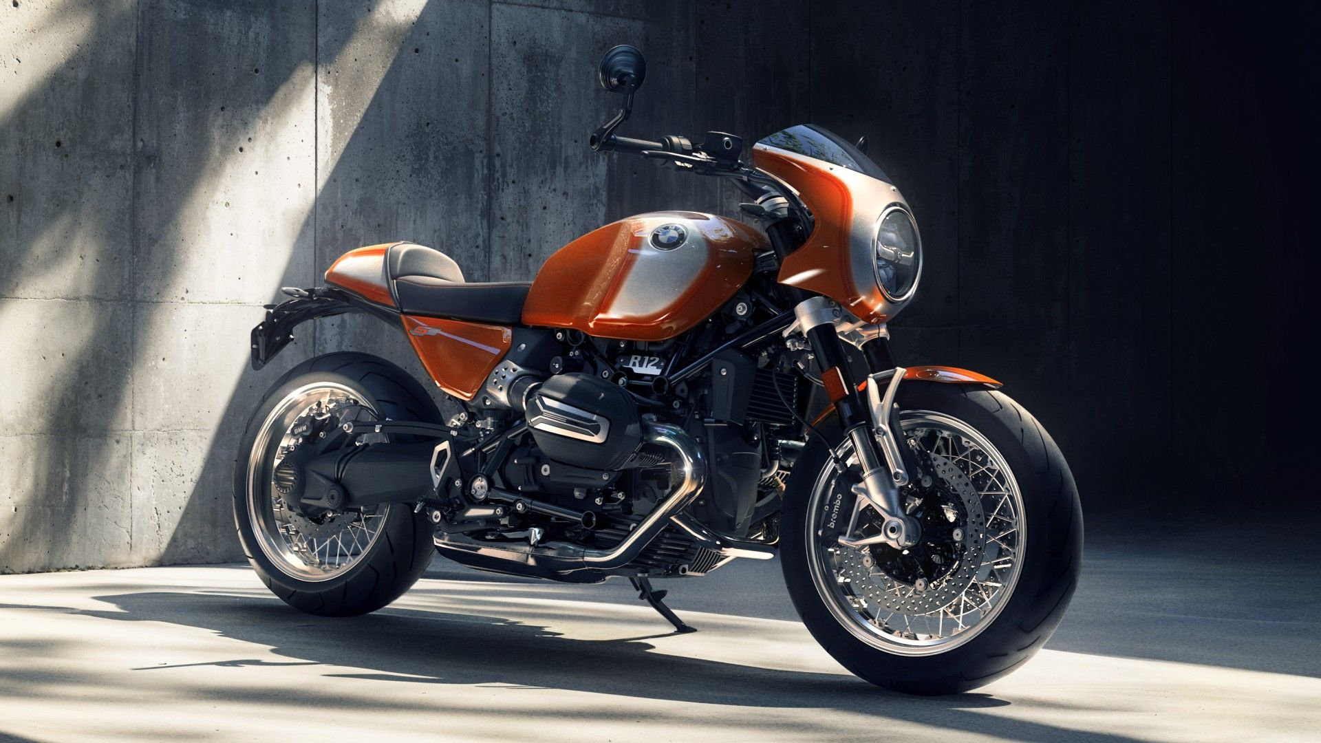 BMW R 12 S cafe racer cinematic shot