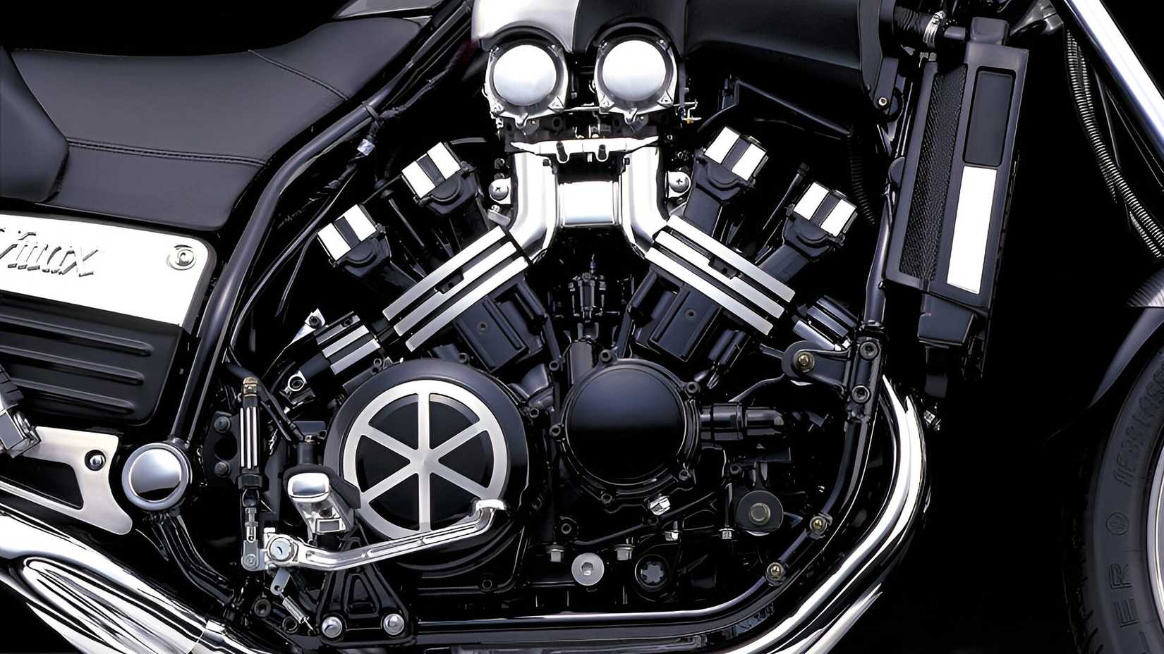 Yamaha V-Max engine close-up shot