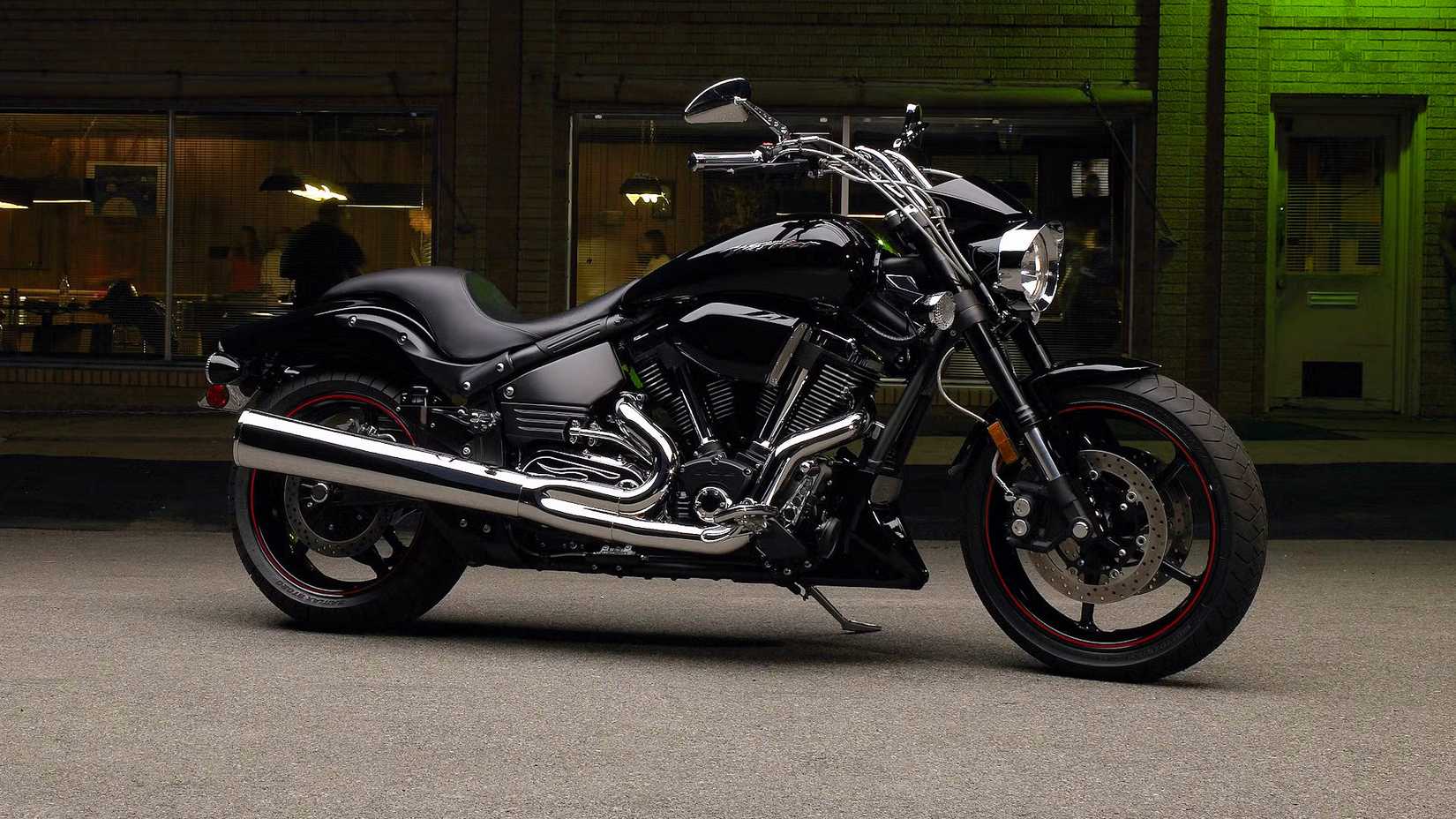 2006 Yamaha Road Star Warrior parked curbside, static profile shot