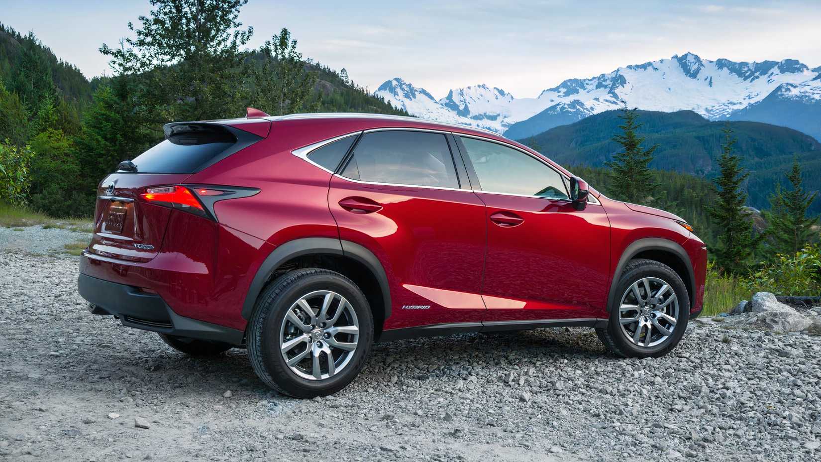 Side profile shot of a 2020 Lexus NX 300h Hybrid