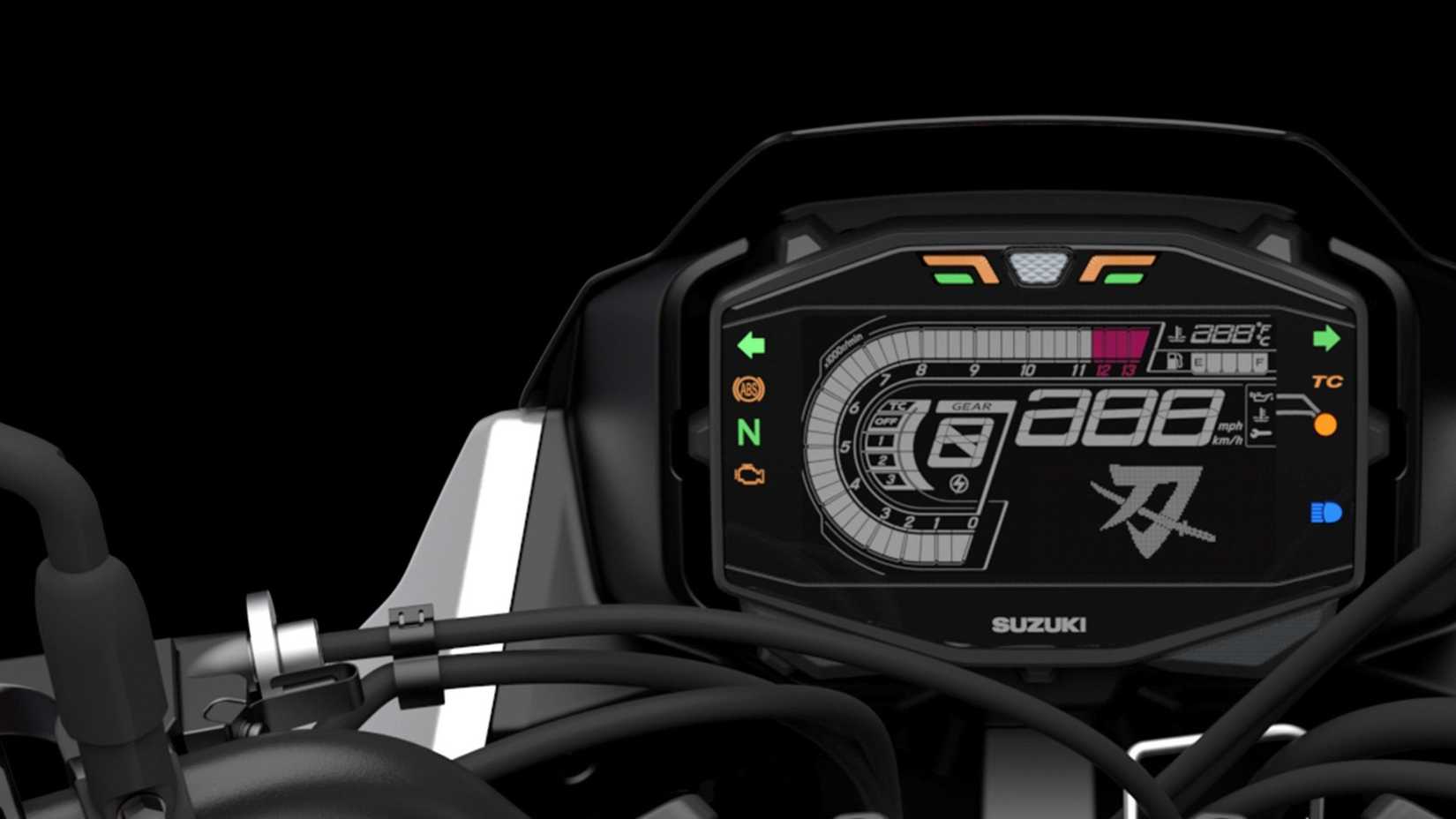 Suzuki Katana instrument cluster close-up shot
