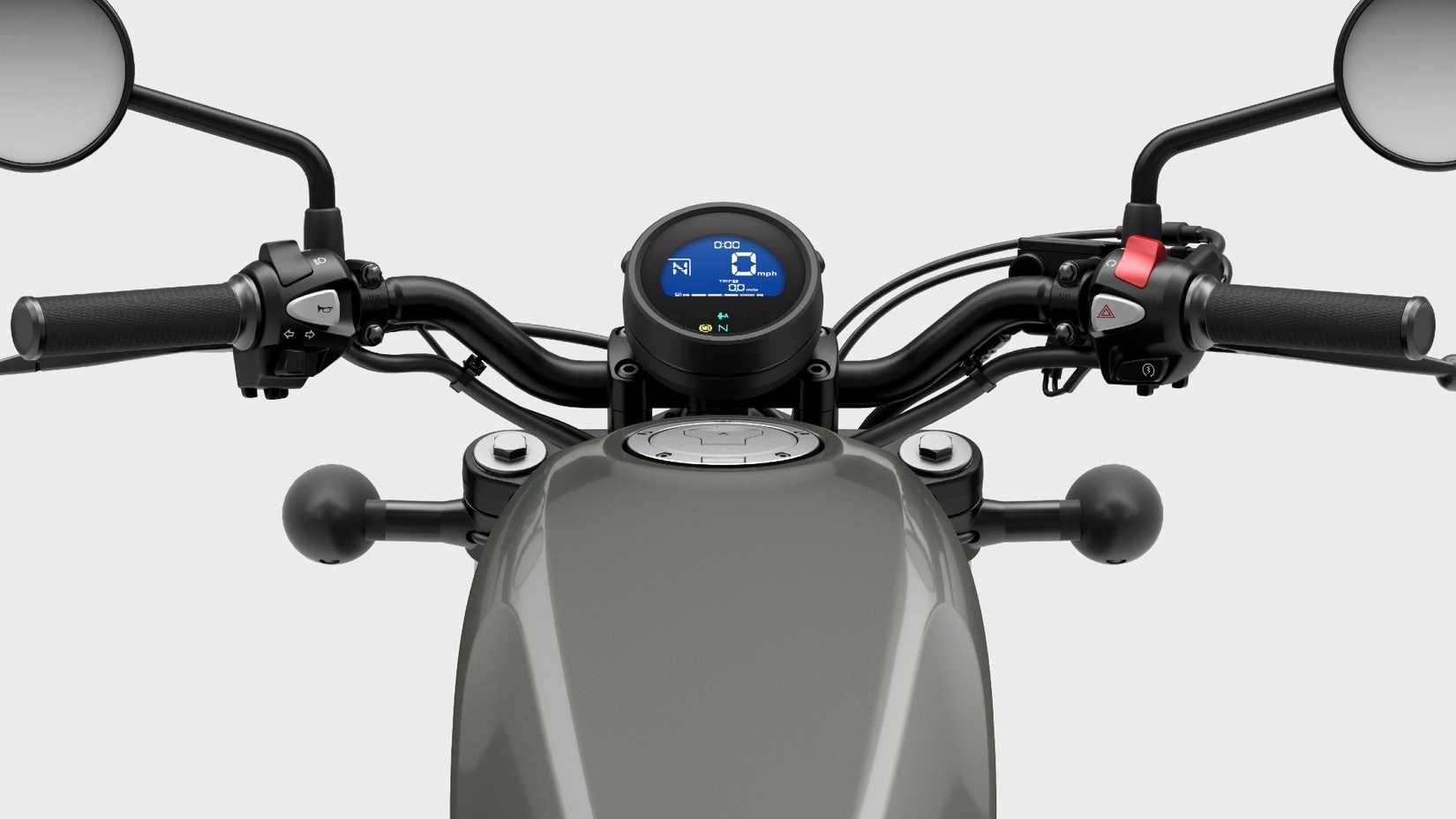 2026 Honda Rebel 300 E-Clutch Cockpit