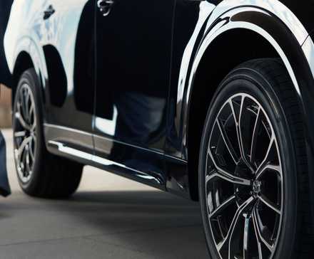 Close-up shot of a 2026 Mazda CX-70's Wheels