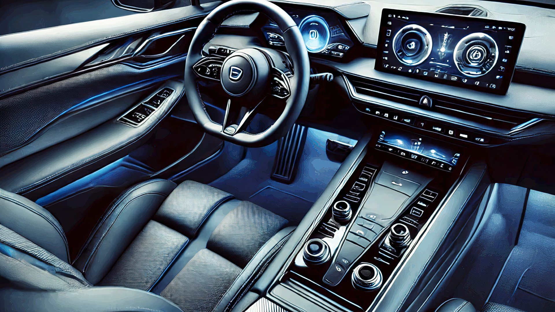 ChatGPT created performance sedan interior