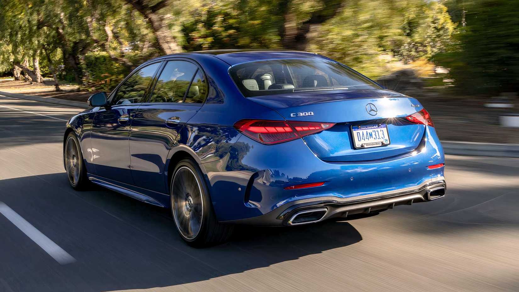 2022 Mercedes-Benz C-Class C 300 4MATIC in blue being driven