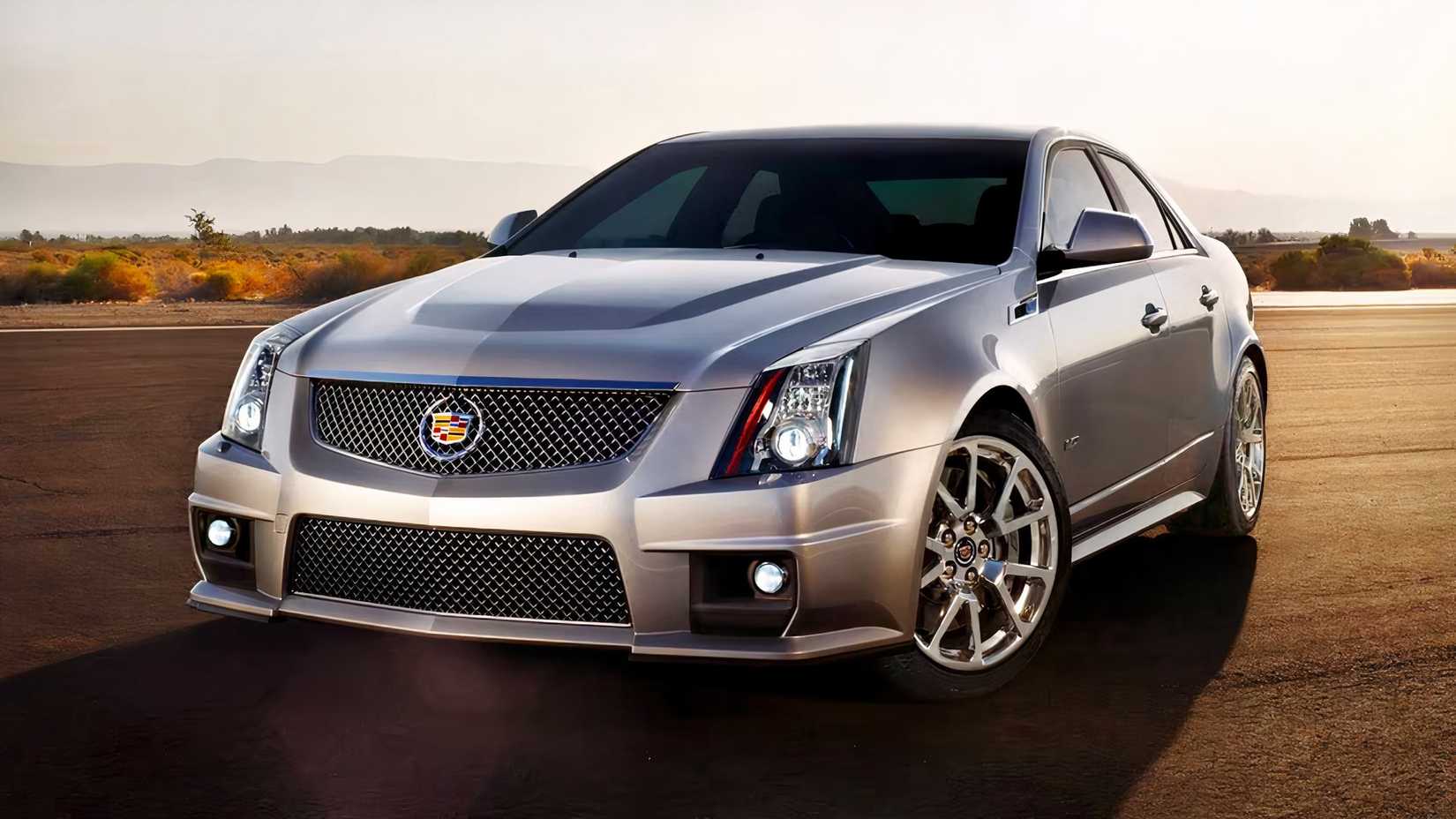 2014 Cadillac CTS-V in silver parked